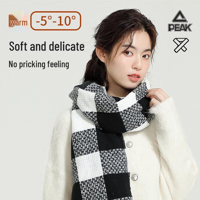 Peak Plaid Long Shawl Scarf