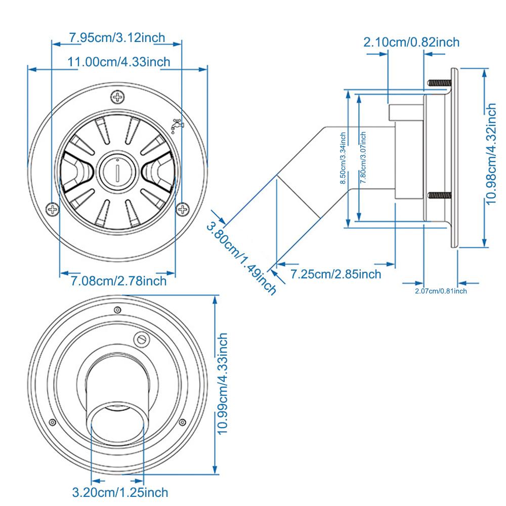 Gravity Fresh Water Fill Hatch Camper Accessories Inlet Filter Lockable For RV Boat Camper Trailer White Caravan Accessories 80mm RV Accessories