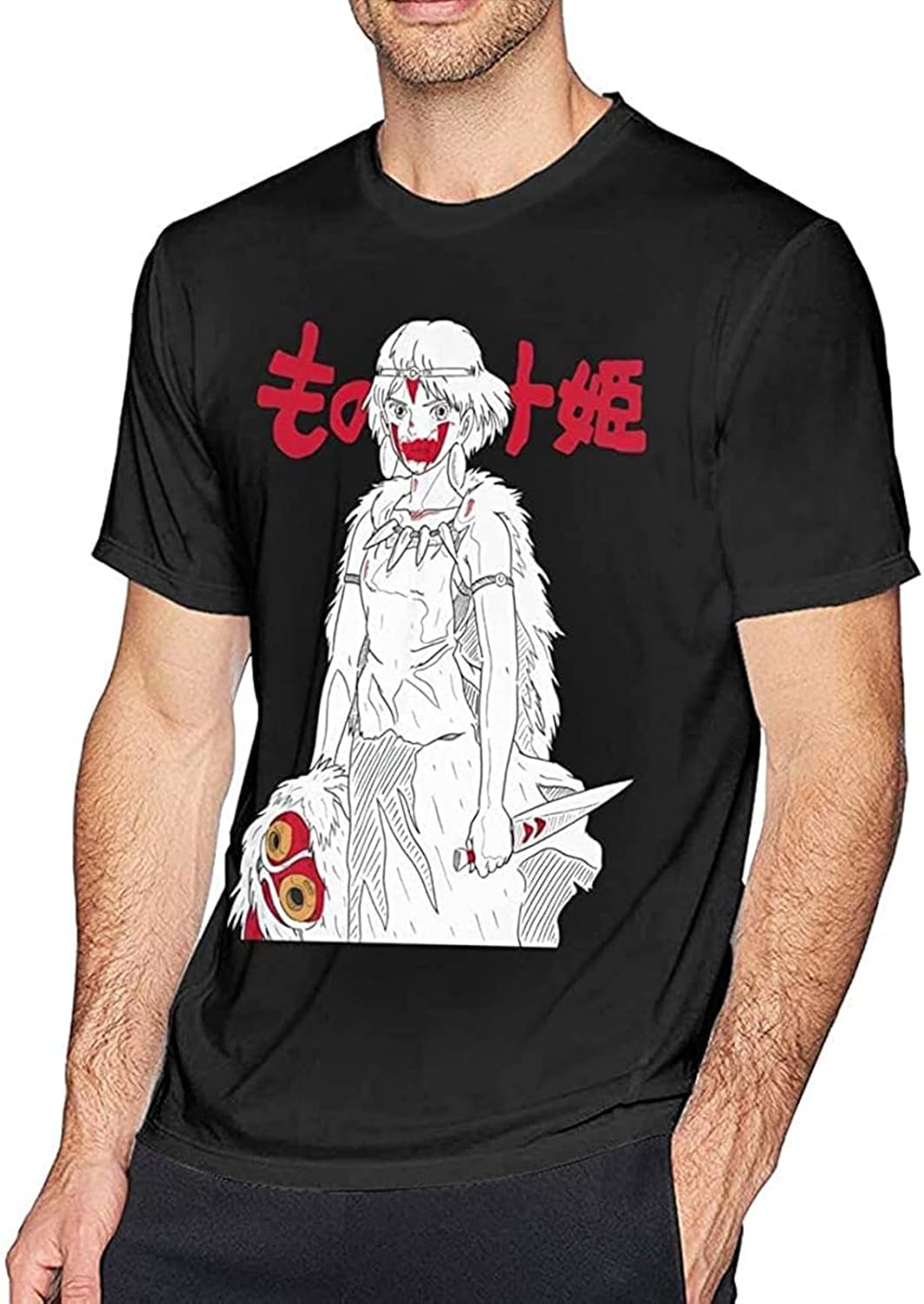 Mens Cool Princess Mononoke Tees XXL чёрный