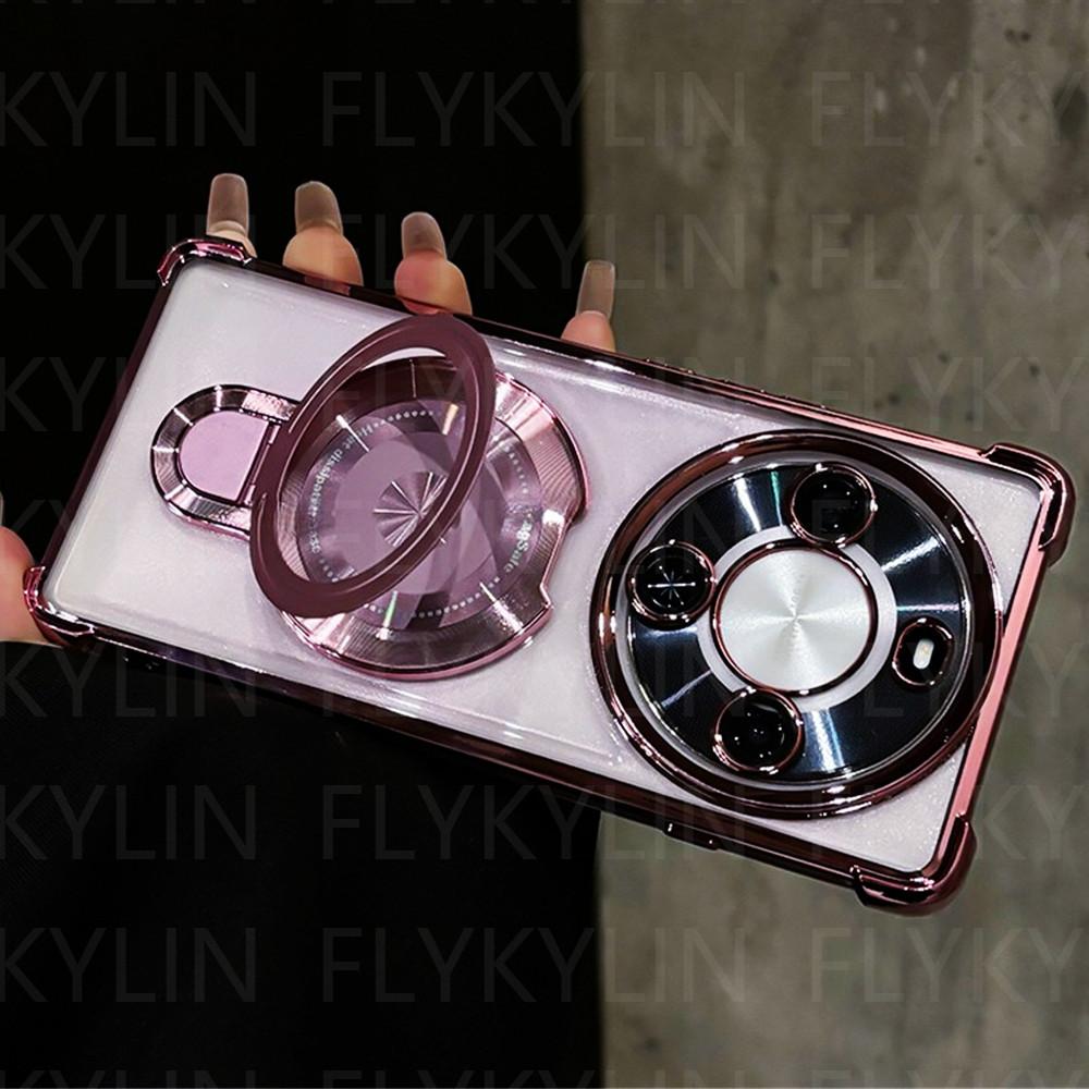 Handyhülle für Honor Magic 7 Lite X9C X9A X9B X6A X6B X6C X8A X8B X8C Magnetischer Halter Ständer Weiches Silikon Transparent Stoßfestes Cover