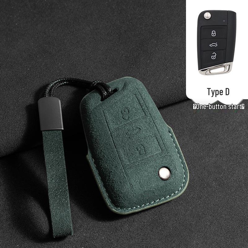 Volkswagen Wildleder Schlüsselhülle für Touran, Tayron, Tiguan L, Sagitar, Lamando L, Magotan, CC, ID4 - Vollständige Abdeckung