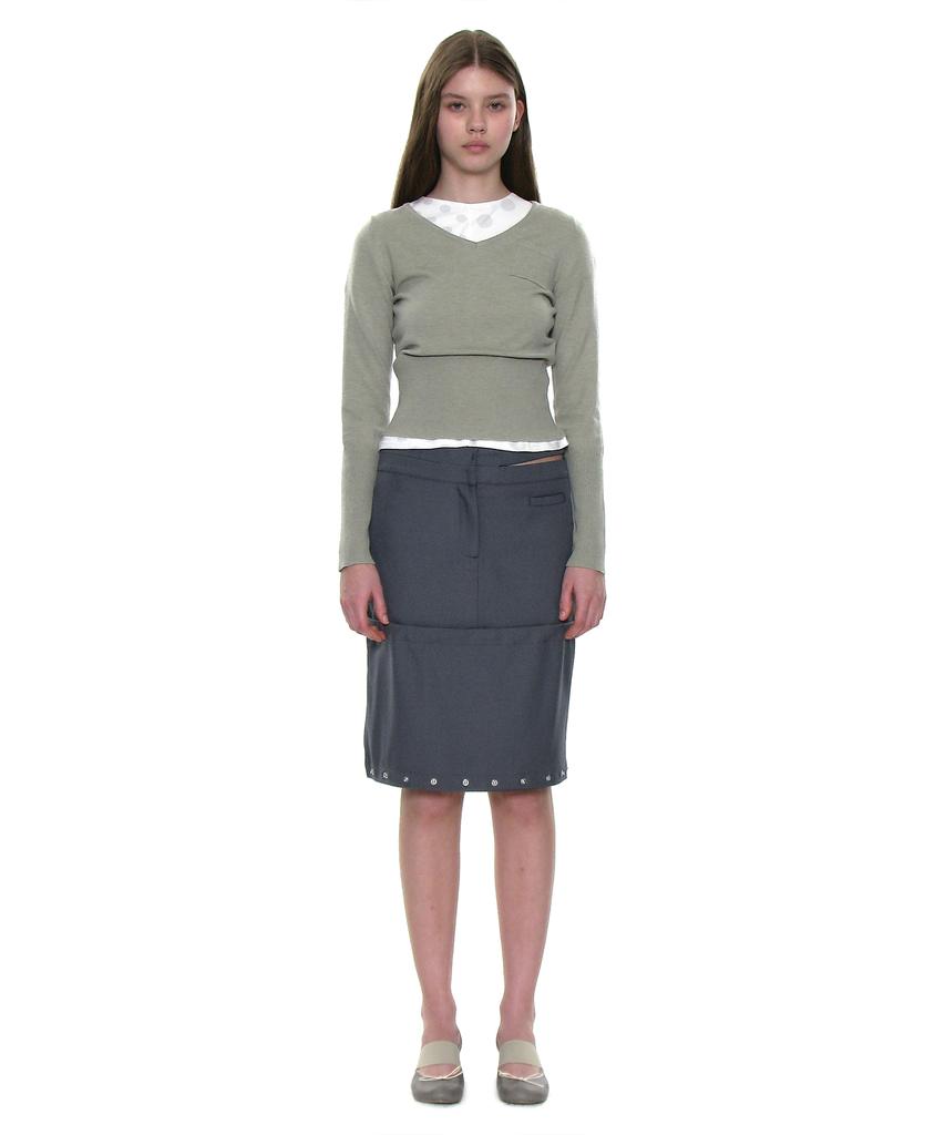 Partimento Woman Multiway Double Waist Transform Skirt_Charcoal