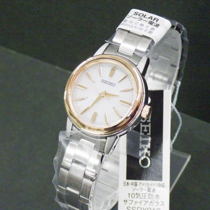 Huge Brand Warranty SEIKO SSDY018 Solar Pink 10 ATM Water Sapphire Watch Sale New, 3-Year Radio-Controlled Watch, Gold, Resistant, Crystal, Women's