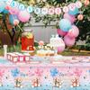 Capoda 3 Pcs Bear Baby Shower Tablecloths Gender Reveal Table Covers Rectangle Plastic Bear Table Cloths for Baby Shower Gender Reveal Party