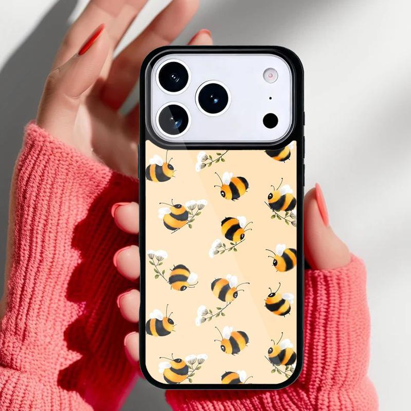 Bumble Bee Honeycomb Honey soft Phone Case for iPhone 17 16 15 14 13 Pro Max Back Cover for 12 11 Pro Coque