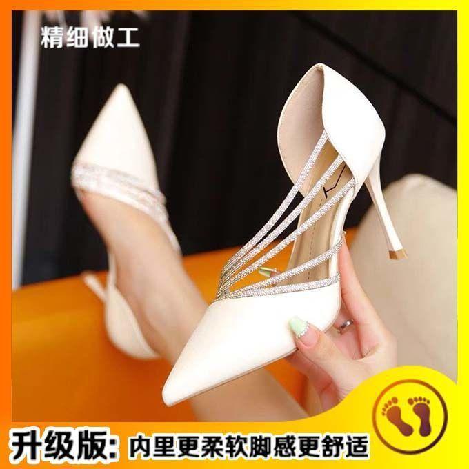 High temperament high heels niche high temperament spring soft soles do not tire feet increase height single shoes