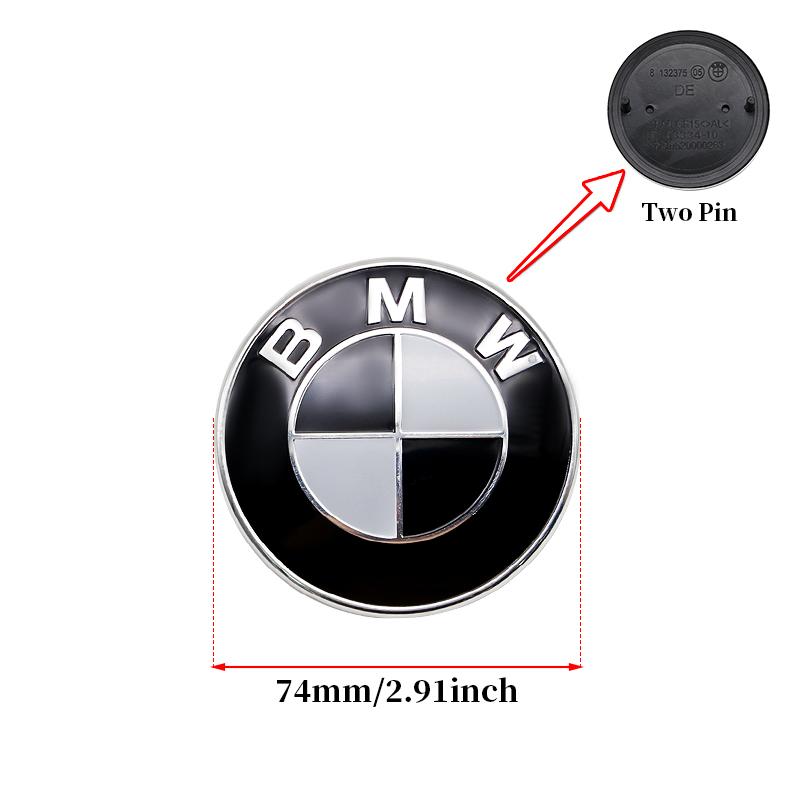 Universal Base Black White Badge Set for BMW 7Pcs 68mm 56mm 82mm 74mm Hood Trunk Wheel Steering Logo 7Pcs 2-Pin 3-Pin Clips Kit