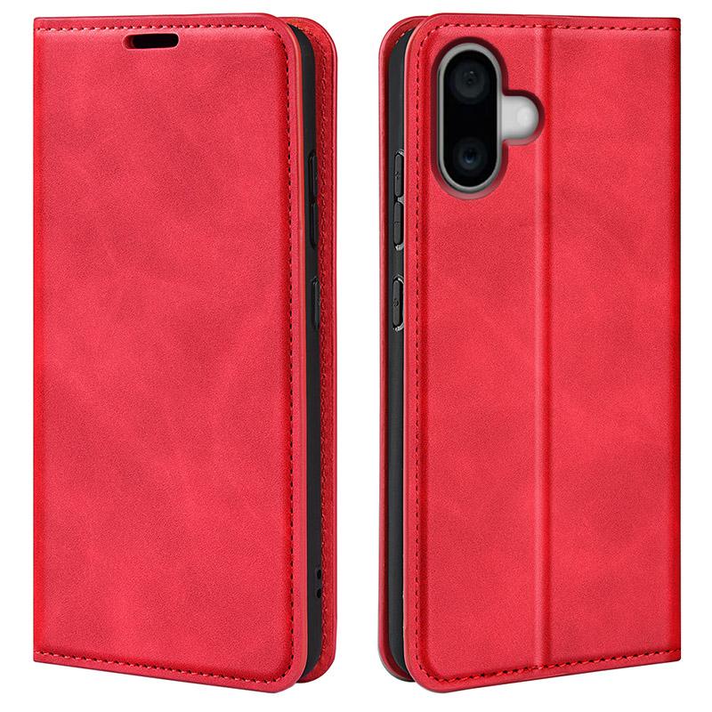 For iPhone 16 Case Card Slots Wallet Skin-Feel PU Leather Phone Cover