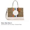 Coach Fabric With Leather Tote Bag, Shopping Bag, Tote, One Shoulder Handbag Large Women's Brown & White CJ578-SVOT8