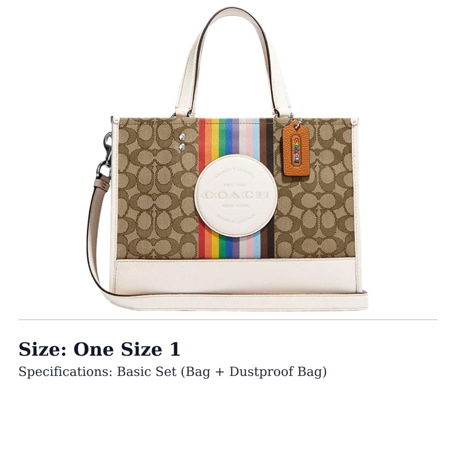 Coach Fabric With Leather Tote Bag, Shopping Bag, Tote, One Shoulder Handbag Large Women's Brown & White CJ578-SVOT8