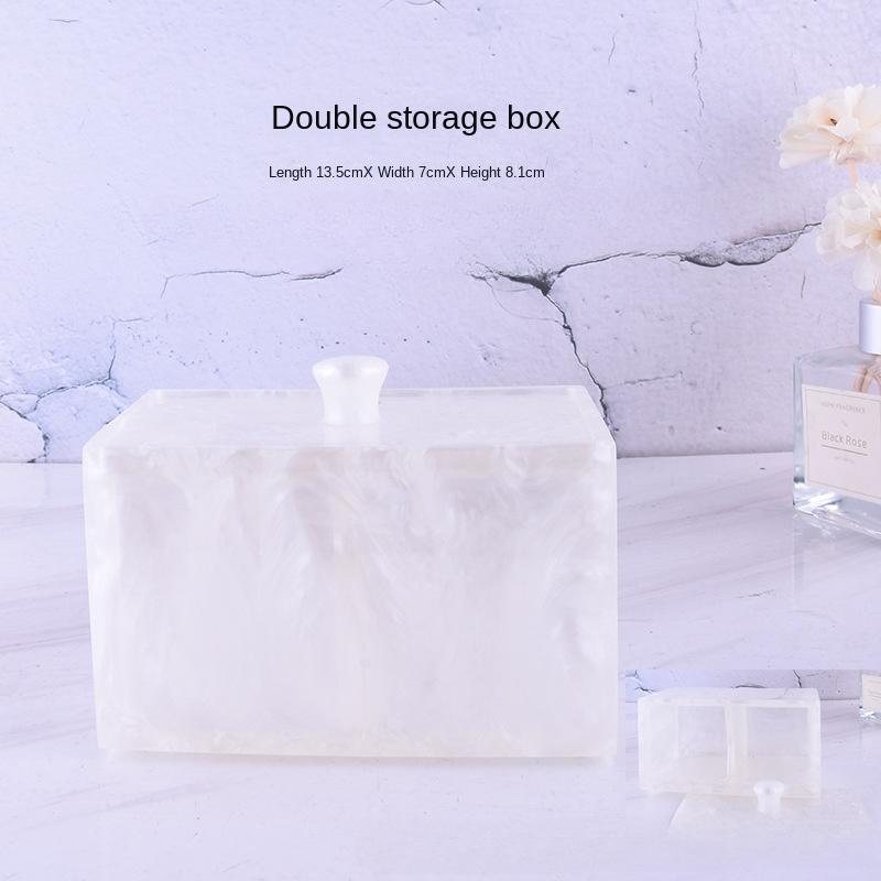 

Cotton Swab Holder, Holder Dispenser with Lid,2 Compartments Cotton Ball Holder,Bathroom Container for Cotton Round