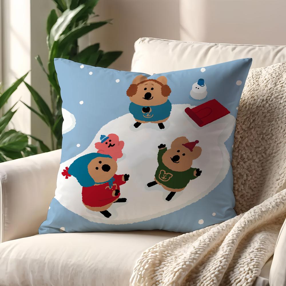 Cartoon D-Dinotaengs Cute kawaii cushion cover Pillow Cover Home Sofa living Decoration Room  Office Car Nordic Simplicity
