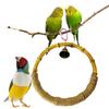 Columpio para pájaros resistente a mordeduras, campana crujiente resistente al desgaste, materiales naturales, jaula de bambú para pájaros y loros, juguetes para jugar, suministros para mascotas