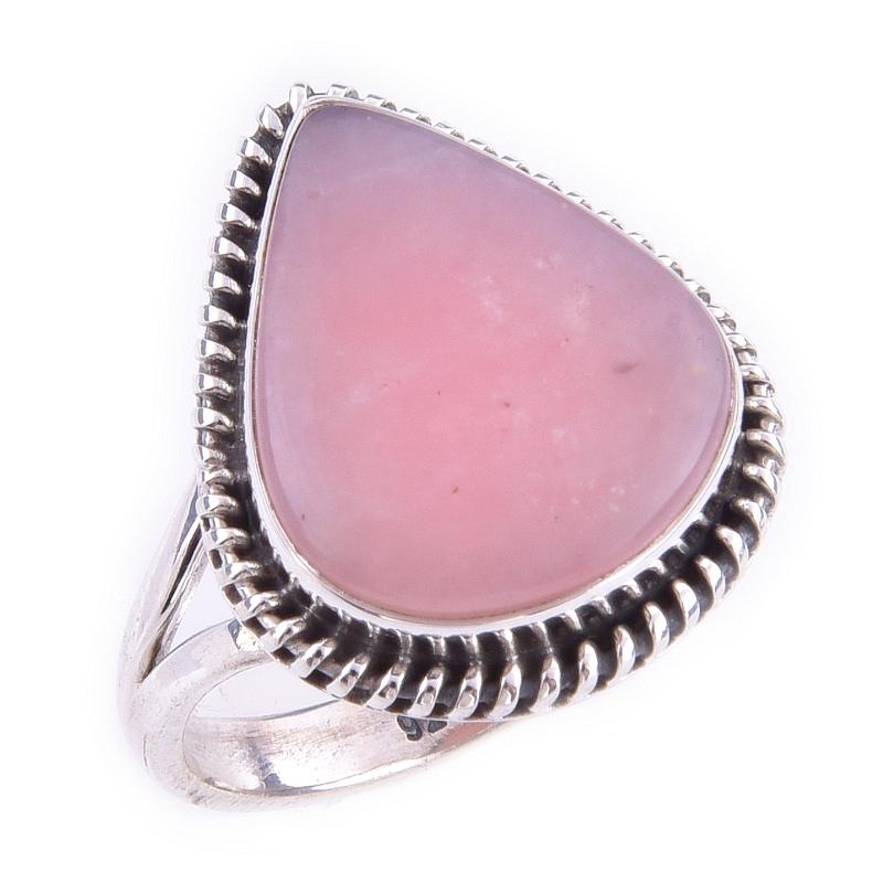 Natural Pink Opal Gemstone Handmade 925 Solid Sterling Silver Ring Size 7 v9R34