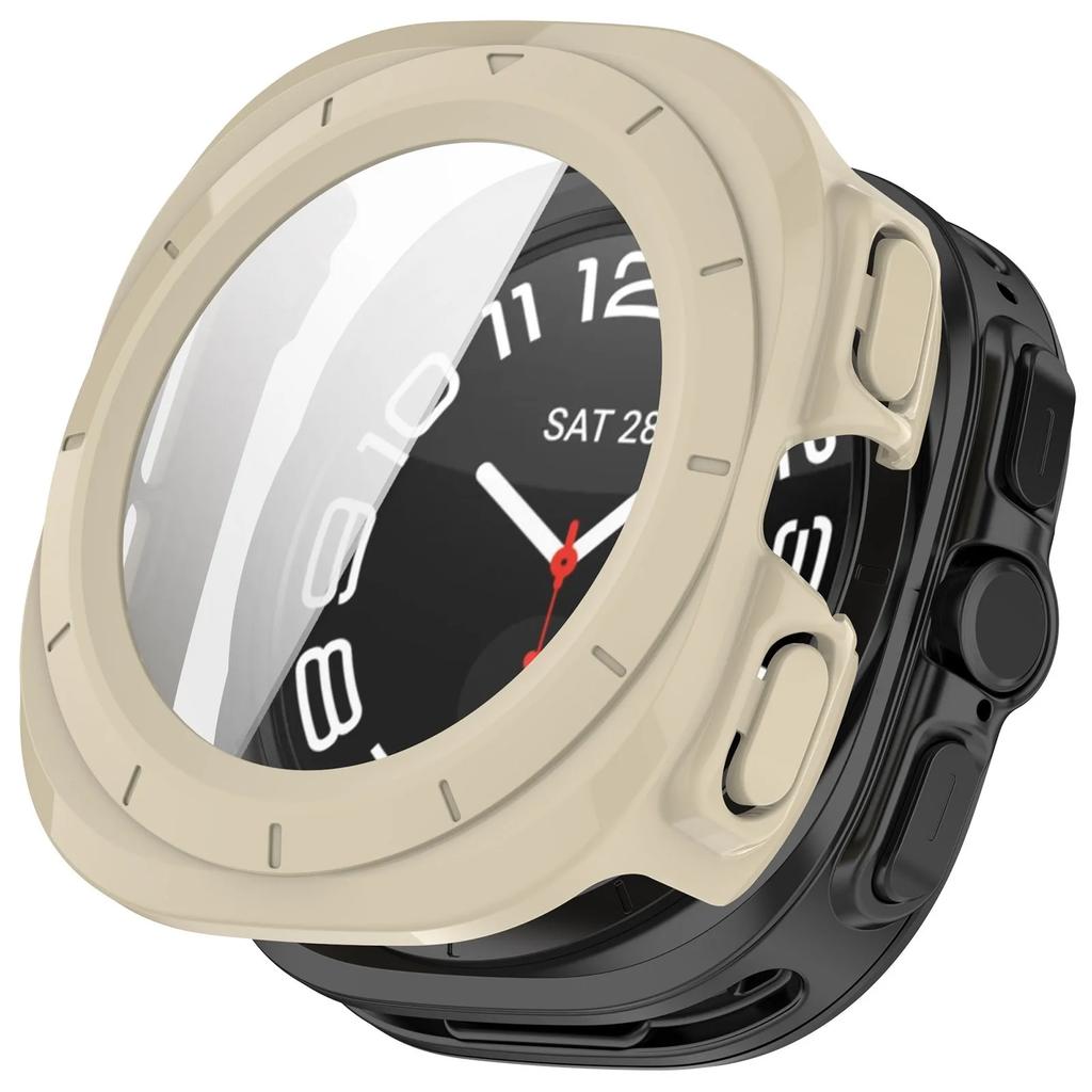 Tempered Glass+PC Case for Samsung Galaxy Watch 8 Ultra 47mm All-Around Protective Bumper Shell for Watch Ultra 47mm Cover