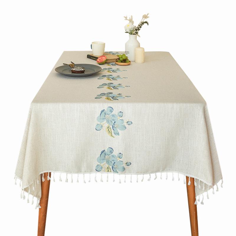 Tablecloth Ins Embroidery Nordic Pastoral Small Fresh Fabric Home Rectangular Coffee Table Table Flag Tablecloth Spot