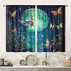 2pcs Moonlight Butterfly Print Curtains - Light Filtering Design   Durable Polyester Fabric   Machine Washable   Classic Style for