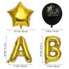 HAJJ MUBARAK Letter Latex Balloons Decorative Celebrative Background Layout Balloons Set for Eid Al-Fitr (Black and Glod)