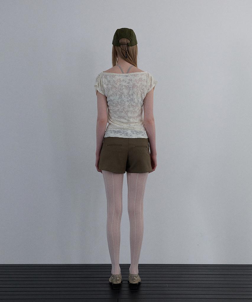 Unessin Jacquard Cowl-Neck Top_Ivory