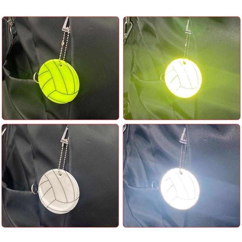 5Pcs Keychain Reflector Pendant Keyring Safety Reflector with Chain for Backpack