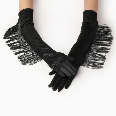 Stretch Long Tassel Gloves Vintage Women Long Gloves New Fringe Fingerless Gloves