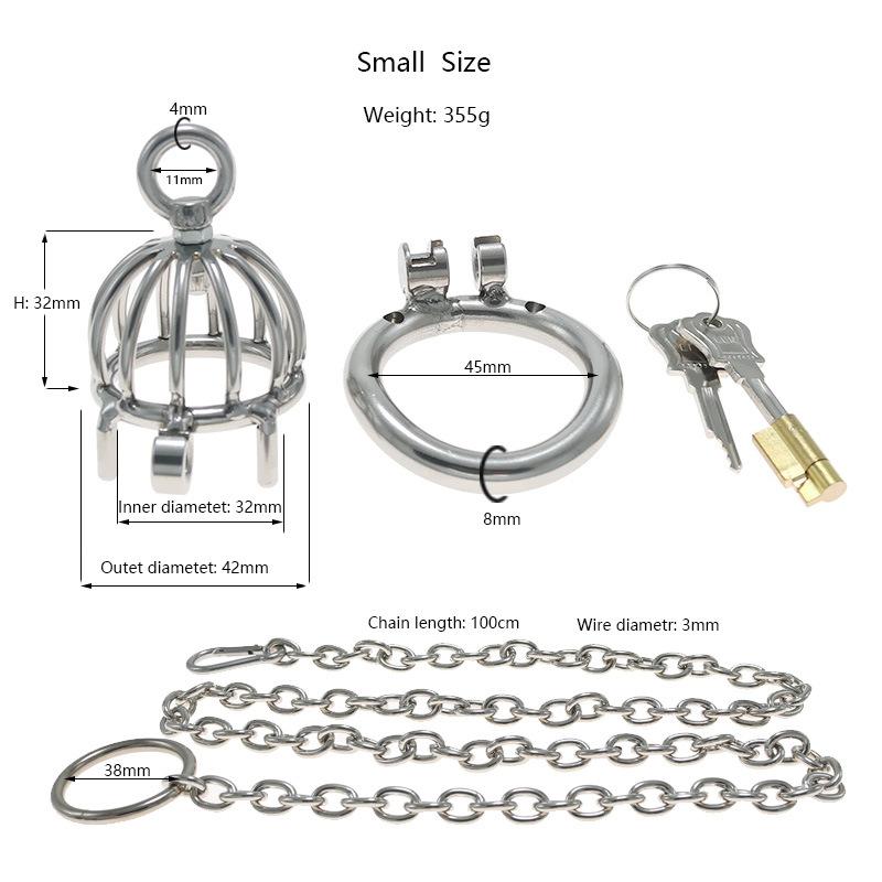 [Walking Stool] Stainless Steel CB Lock Chastity Cage Lock Penis Lock Yang Adult Game Toy Sex Tool