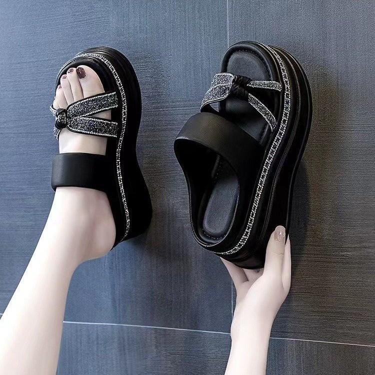 Thick-soled inner heel cool slippers women's summer new popular fashion muffin wedge sandals