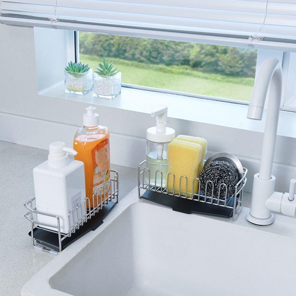 Stainless Steel Kitchen Drain Rack Rust-proof Sink Storage Organizer Dish Drying Rack Washbasin