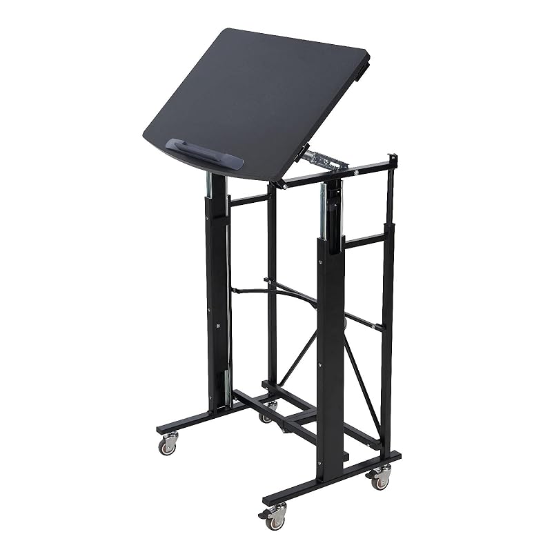 

E-WIN standing desk folding lifting table [New feature! Top plate angle adjustment ]With casters With fixed legs Top plate size width 58cm x depth