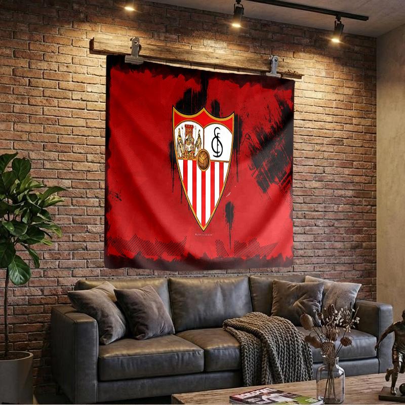 Football Sevilla Artwork Tapestry Playroom Tapestry, Accessories for Bedroom,Livingroom, dormitory Room Wall Decor Fan Birthday Gifts