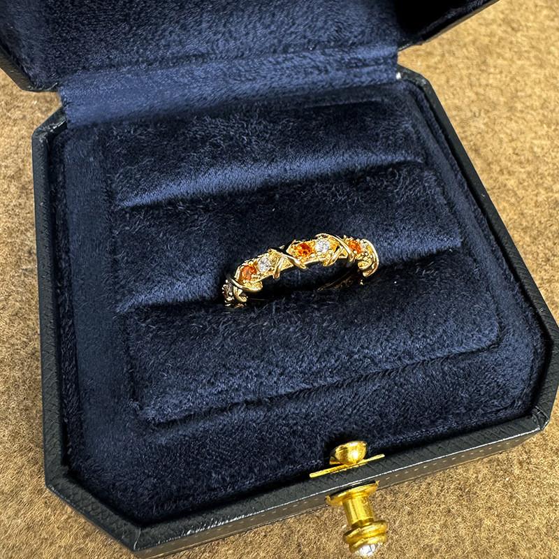 Unique Geometric Fashionable Copper Ring For Women With Dazzling Stones Zirconia