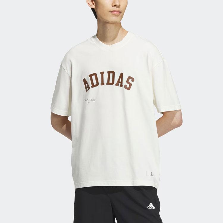 Adidas Sportswear Short Sleeve Tee With Letter Logo Print And American Retro Style Men Tops Han-Jade-White IS4960