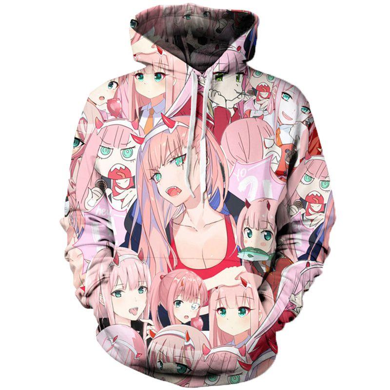 Cozy And Stylish Anime Darling In The Franxx Zero Two Pattern Unisex Hoodie