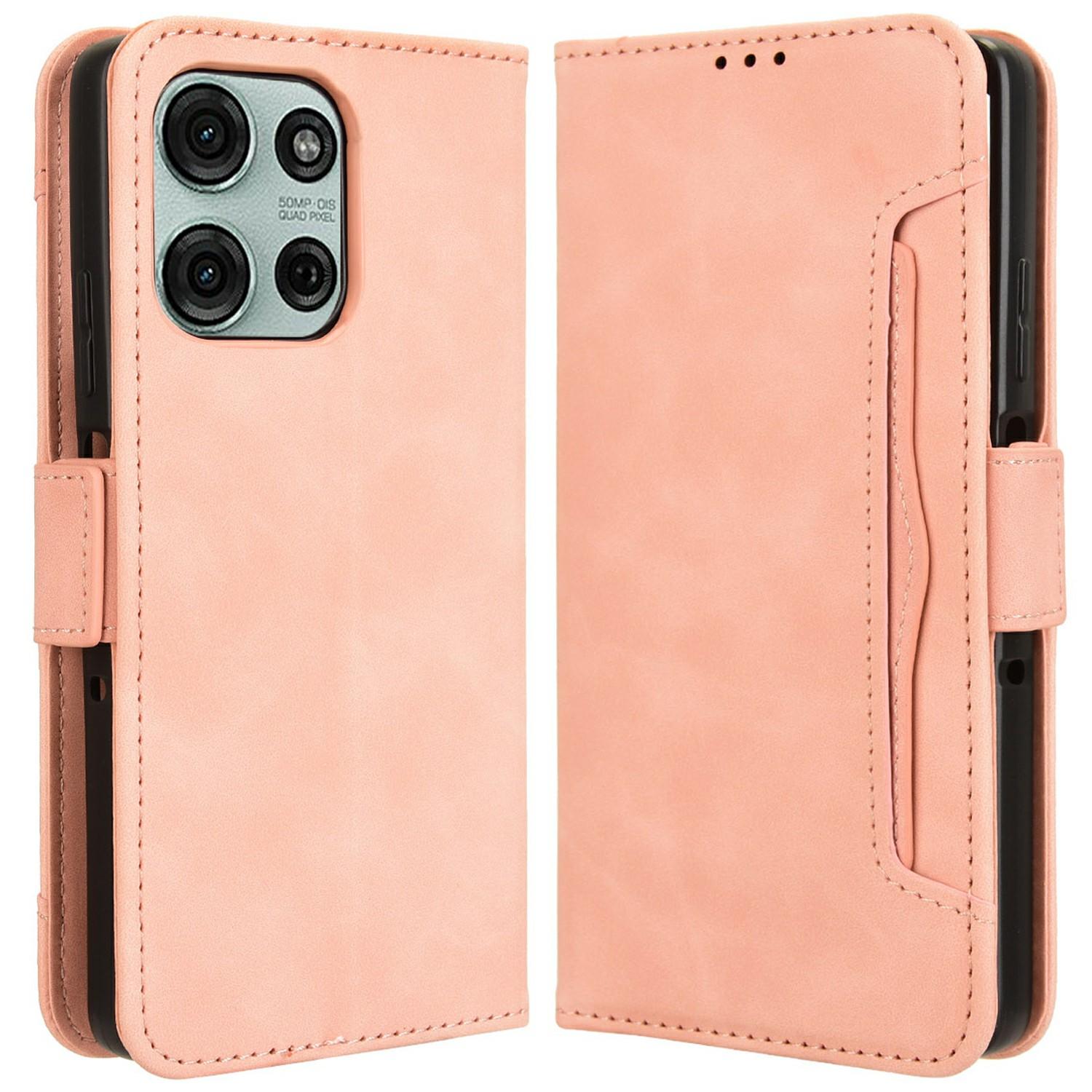 

Для Motorola Moto G75 5G кожаный чехол-кошелек для телефона с несколькими отделениями для карт A