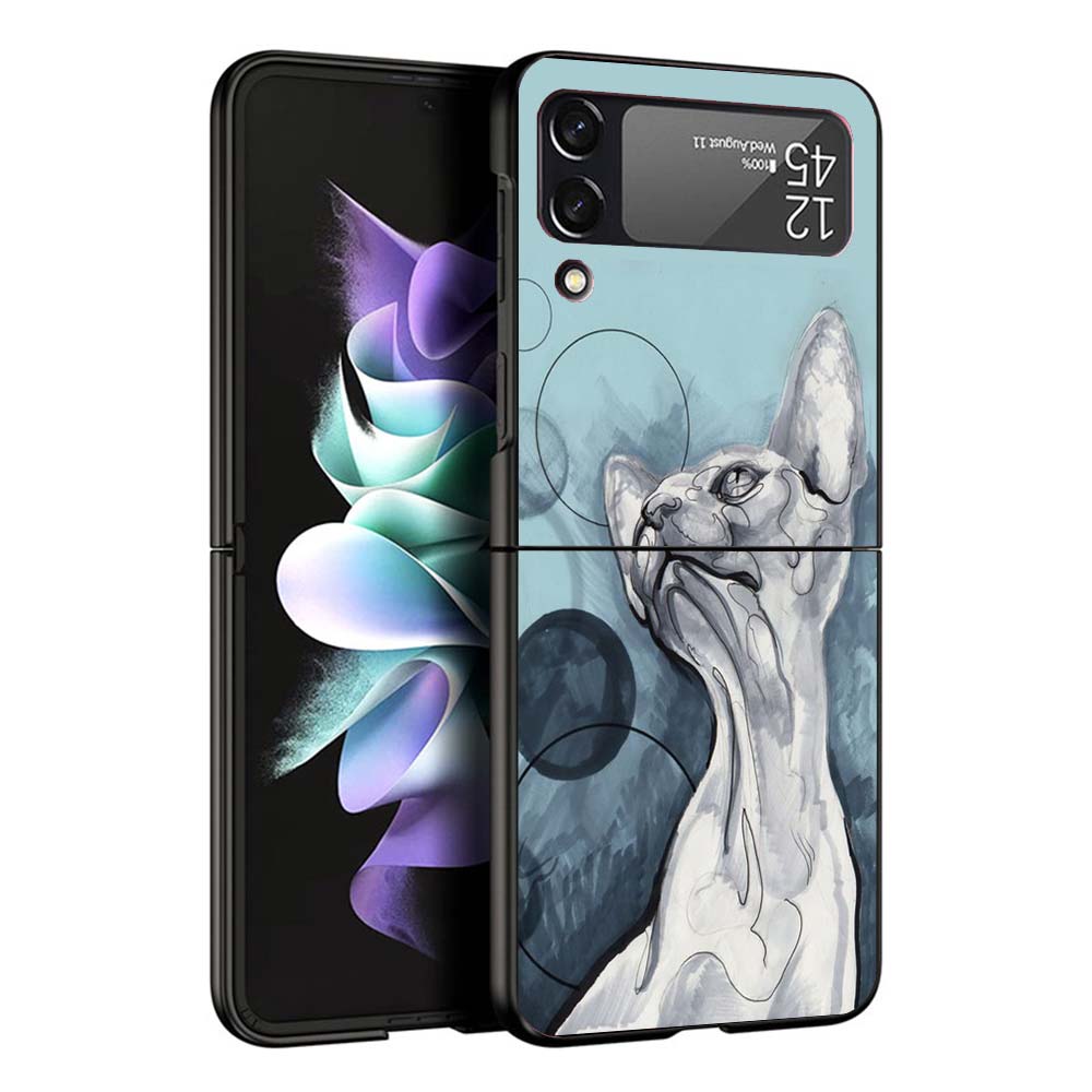 Lavaza Sphynx Sphinx Cat Cases For Samsung Galaxy Z Flip 4 5 6 7 3 Z Flip7 Flip6 Flip4 Flip5 Flip3 5G Hard Shockproof Fundas Cov