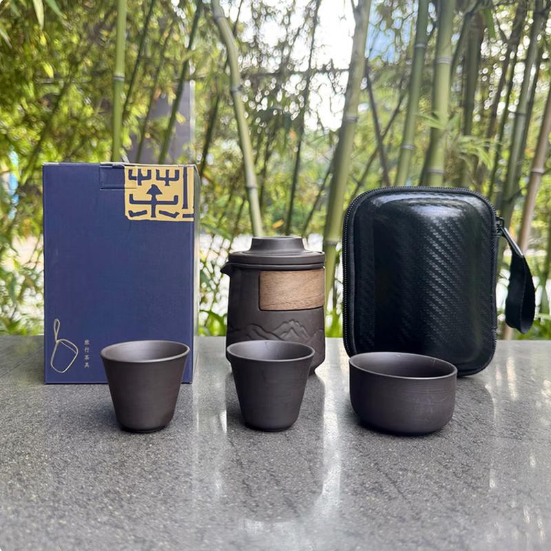 Chinese Zisha Portable Tea Set