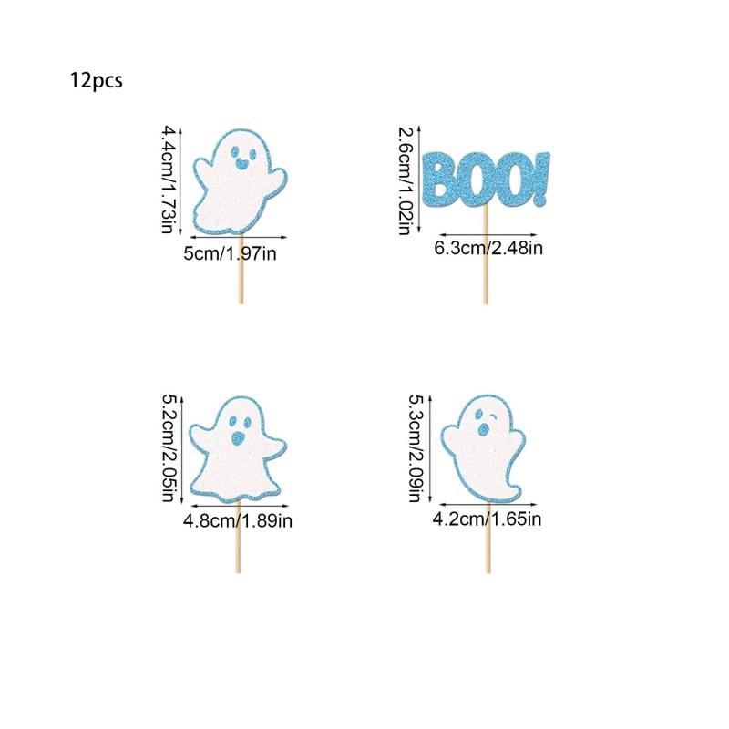 Halloween Pumpkin Party Decorations Ghost Theme Cake Toppers Paper Set Dessert Table Decoration