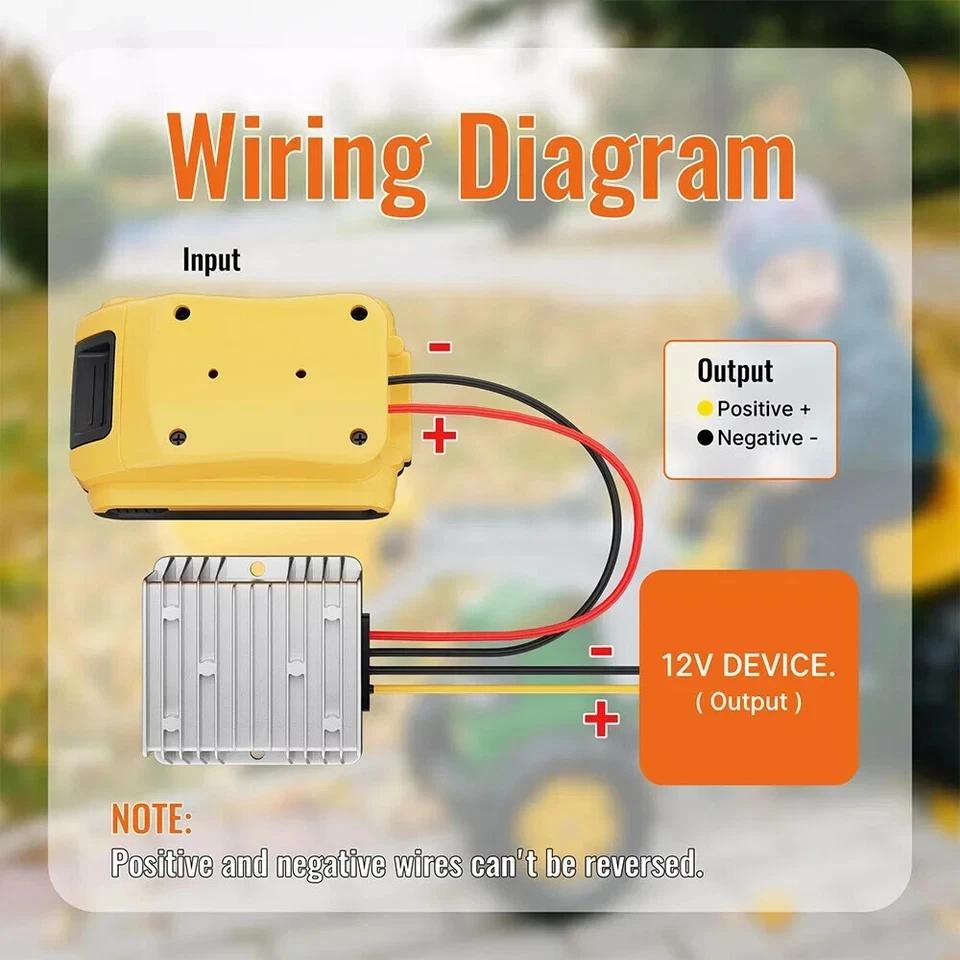 20A 240W Step Down DC 20V To 12V DIY Converter for Dewalt Battery with Switch Power Wheel Inverter Buck Boost Voltage Regulator