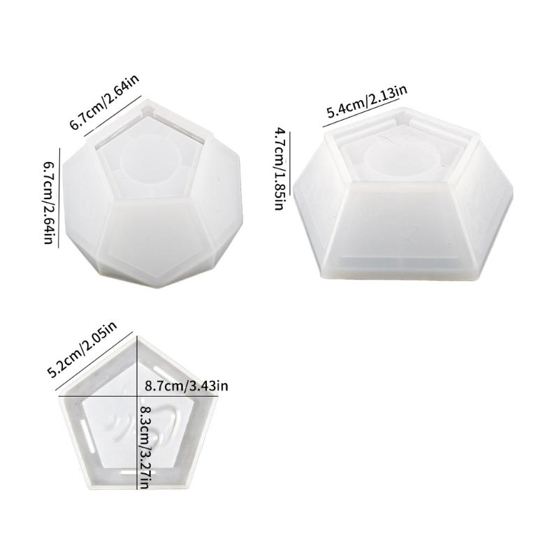 Dices Shape Silicone Mold DIY Epoxy Resin Candlestick Molds Jewelry Storage Box Table Ornament Making Tool Easy to Clean