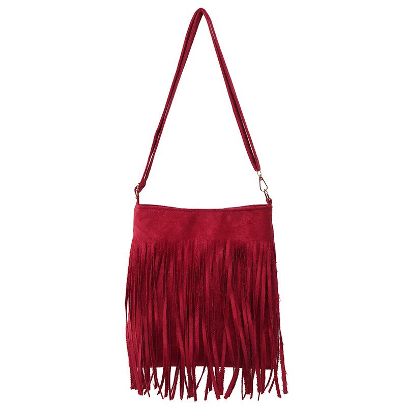 Women's Vintage Suede Tassel Crossbody Bag - Large Capacity and Fashionable (2025)