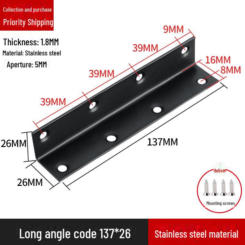 L-förmiger Regalträger aus Edelstahl, 90-Grad-Rechtwinkelverbinder