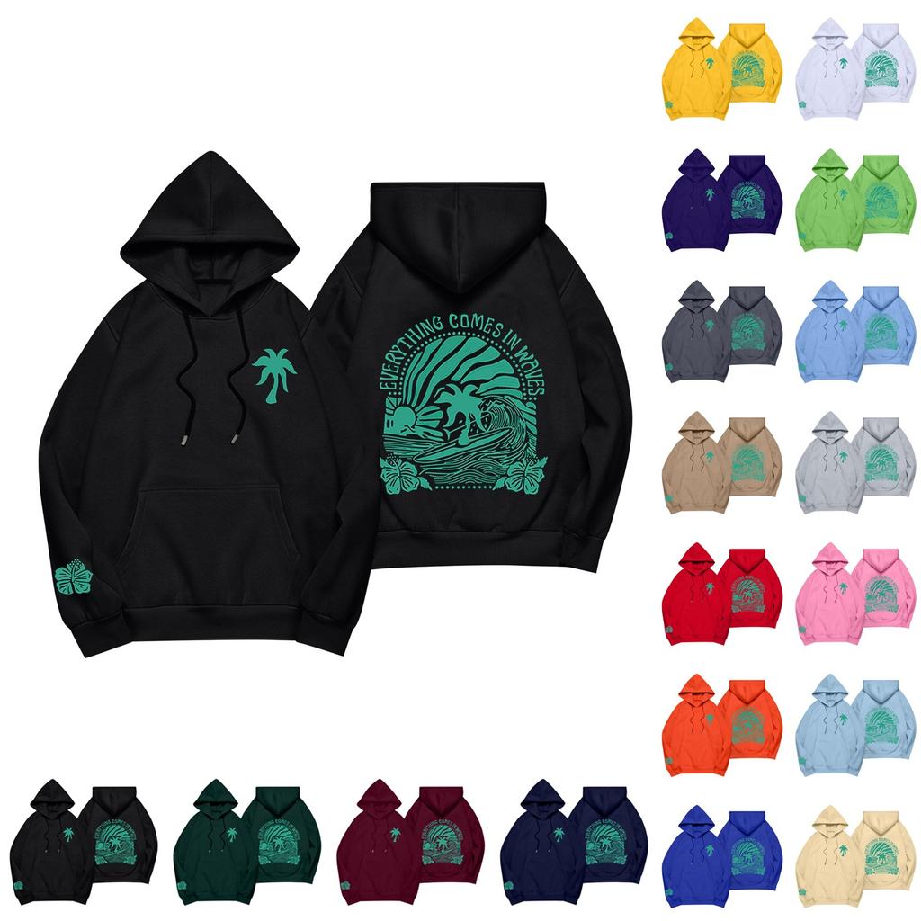 Hooded Sports Tracksuit Unisex Running Outfits Long Sleeve Pullover Hoodies Sweatshirt