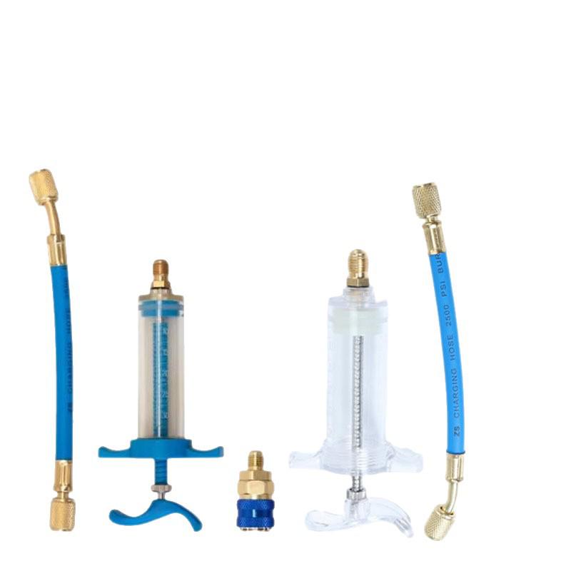 Car AC Oil & Dye Injector Tool, 1 oz, 1/4" Refrigerant Charging