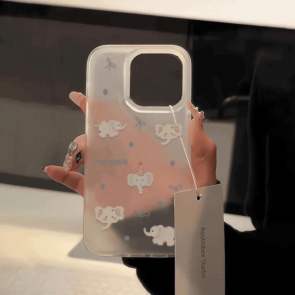 Bow Elephant for IPhone15 for Apple 16 Women's Phone Case 13 Promax Cartoon 14 Transparent 12