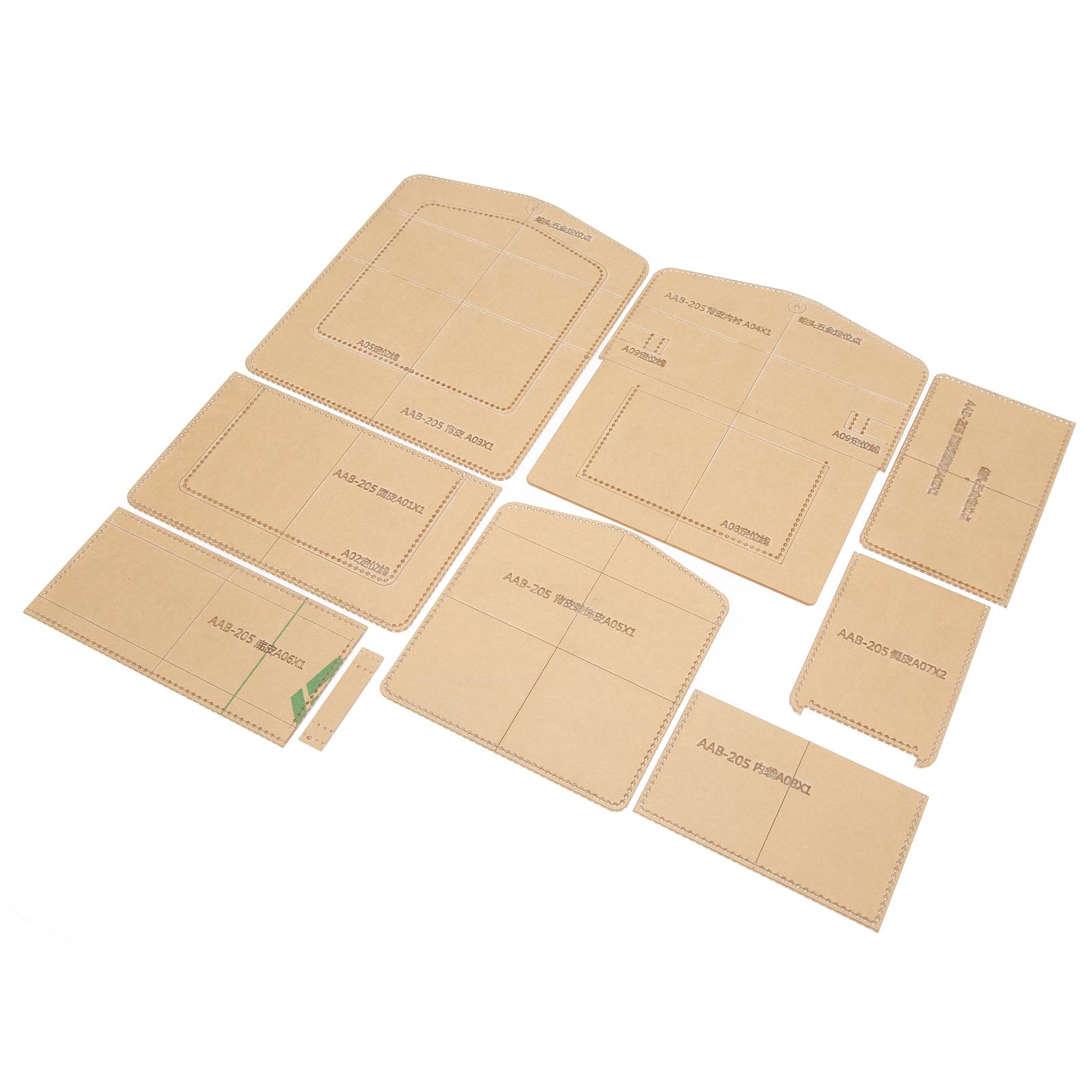 

9 шт. Шаблон наплечной сумки Точная резка Акриловый прозрачный Шаблон для кожаного узора сумки