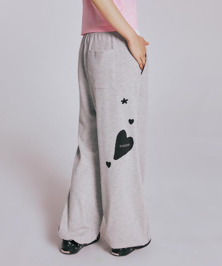 YOUHEE [3Colors] Graphic Waffle Sweat Pants