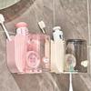 Punch-Free Toothbrush Holder Plastic Toothbrush Cup Set Gargle Cup Storage Rack  Bathroom Accessery