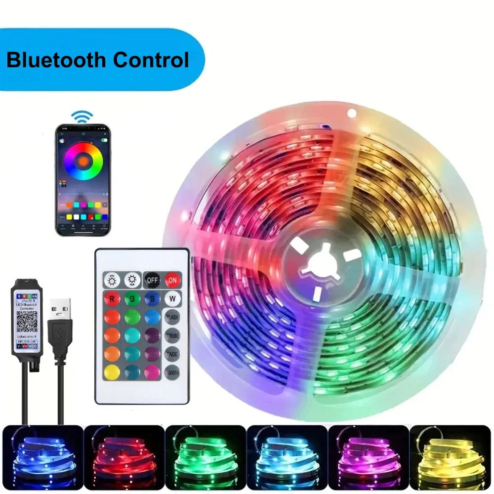 

USB Bluetooth APP 44 клавіші Керування RGB LED Стрічкове Світло 5050 Зміна Кольору LED Світло Гнучка Лампа Стрічка Стрічка 2835 Підсвічування для ТБ Декор Кімнати 4 meter