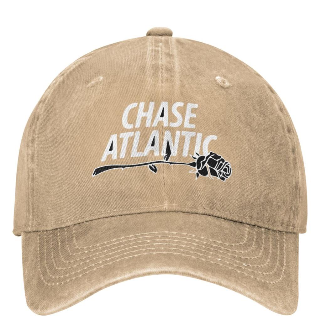 Chase Atlantic Music Band Logo Washed Baseball Cap Rose Casual Trucker Hat Summer Unisex Hunting Camping Sunscreen Snapback Cap
