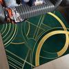 Modern Geometric Golden Edge Carpets for Living Room Light Luxury Rugs for Bedroom Soft Flannel Lounge Sofa Floor Mats Washable